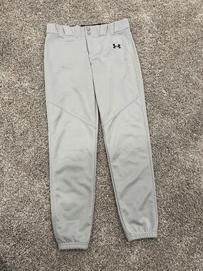 YOUTH Under Armour Light Gray Baseball Pants